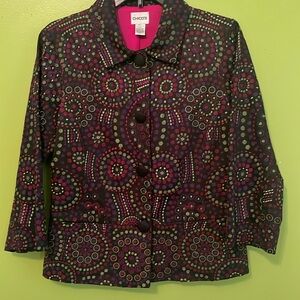 EUC Chico’s Embroidered Jacket
